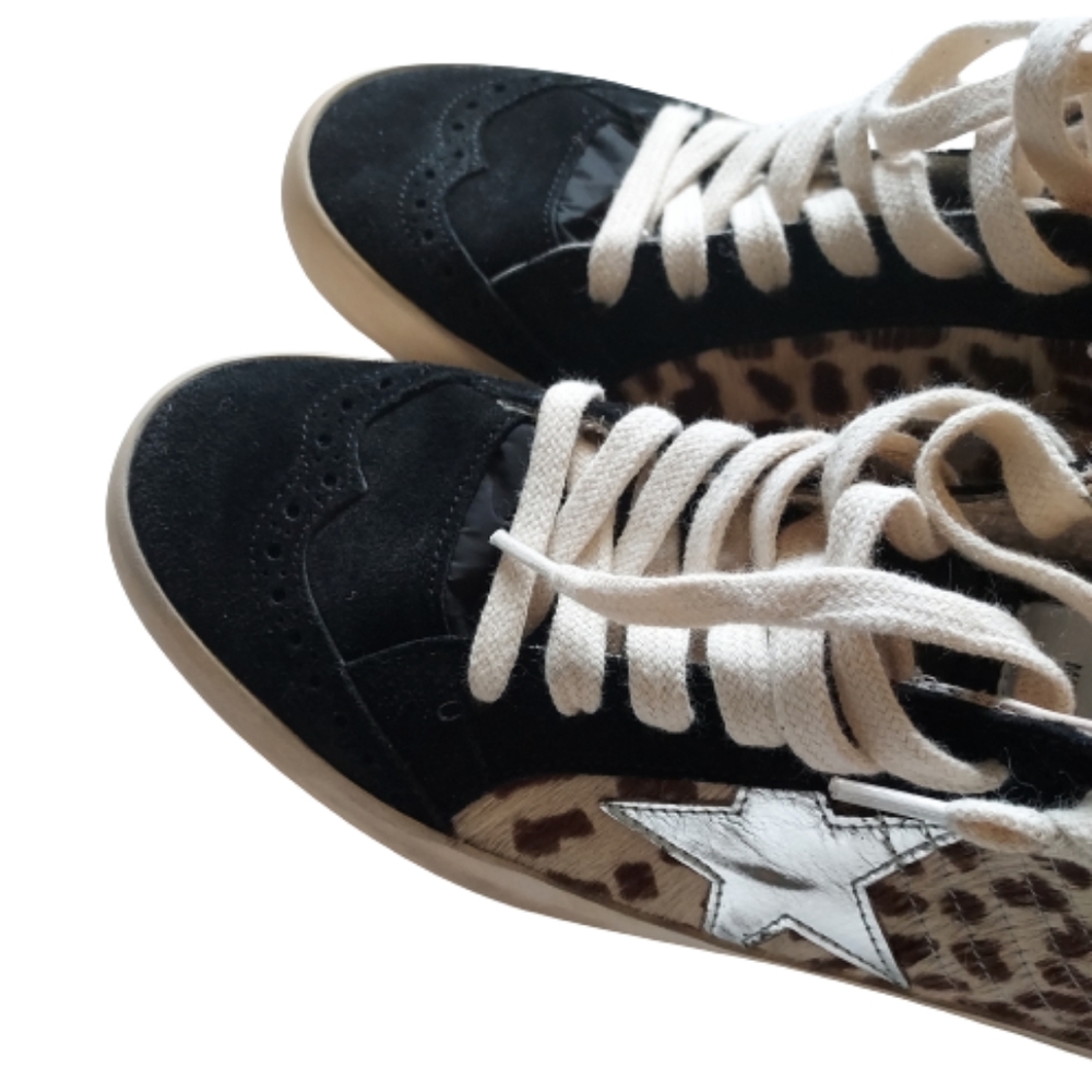 Golden Goose Mid Star Classic Shoe Size 39 Leopard Calf Hair NEW NIB - Picture 6 of 13